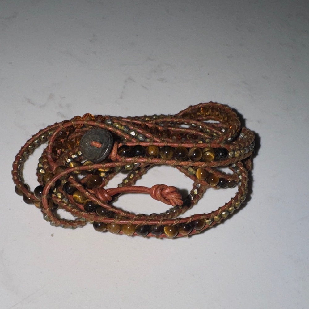 Chan Luu Multi-Strand Brown and Gold Bracelet